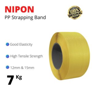 STRAPPING BAND NIPON 12MM 15MM TALI KLEM TALI PACKING WARNA KUNING 7KG – 15, Kuning